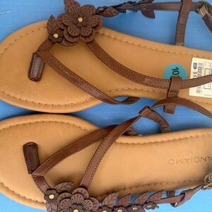 Andiamo Brown Floral Women's Sandals